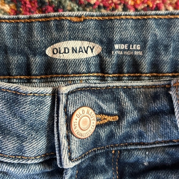 Old Navy | Women’s Medium Blue Denim Wide Leg Extra High Rise Jeans, size 10 - Picture 6 of 16